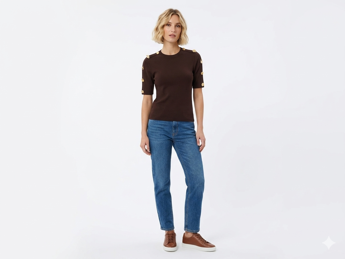 Schiaparelli Iconic Button Embellished Knit Top