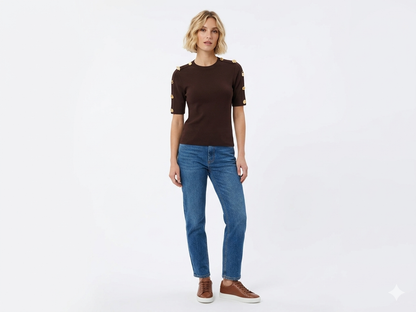 Schiaparelli Iconic Button Embellished Knit Top
