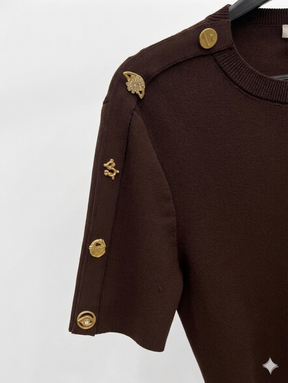 Schiaparelli Iconic Button Embellished Knit Top