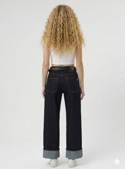 Celine Dark Wash Jeans with Triple Leather Charms