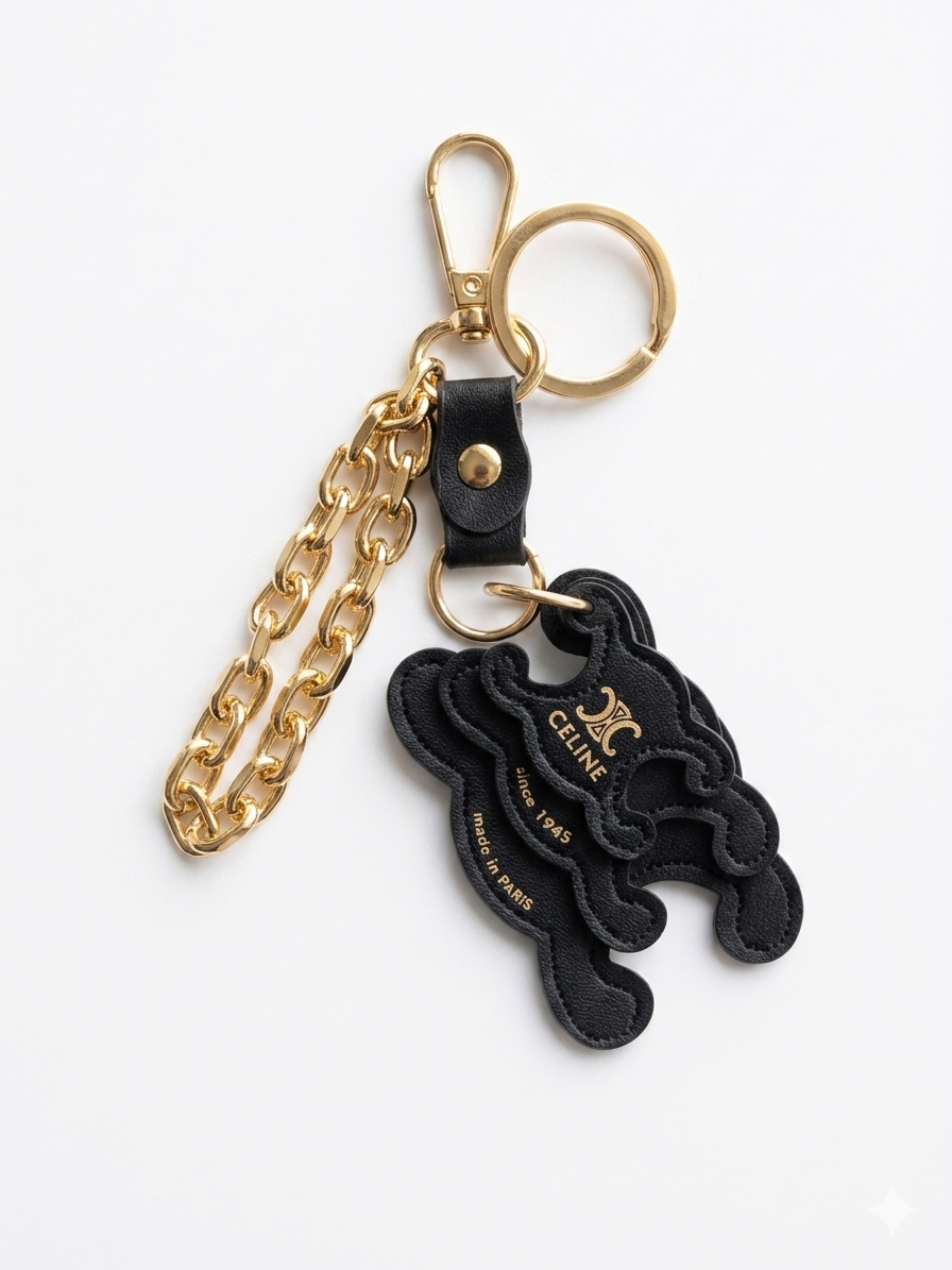 Celine Dark Wash Jeans with Triple Leather Charms