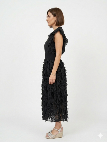 Full-Zip 3D Fringe Dress