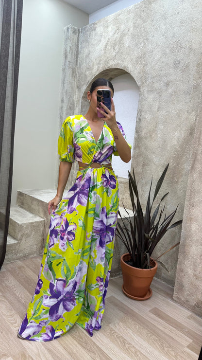 Vibrant Viola Cut-Out Maxi Dress