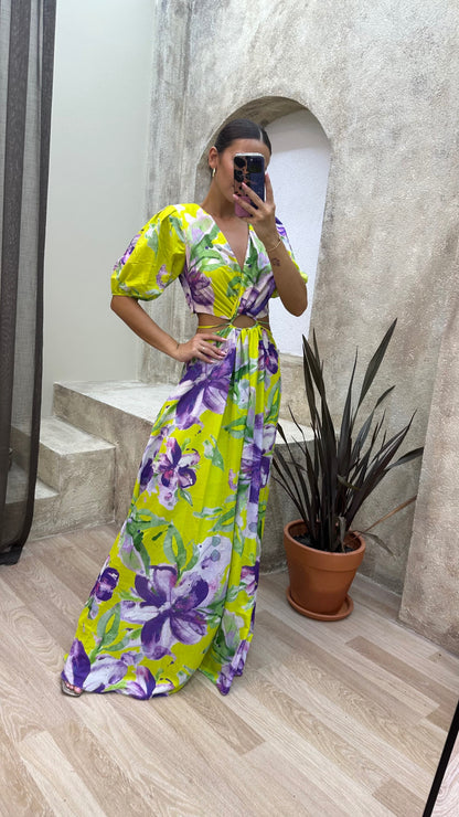 Vibrant Viola Cut-Out Maxi Dress