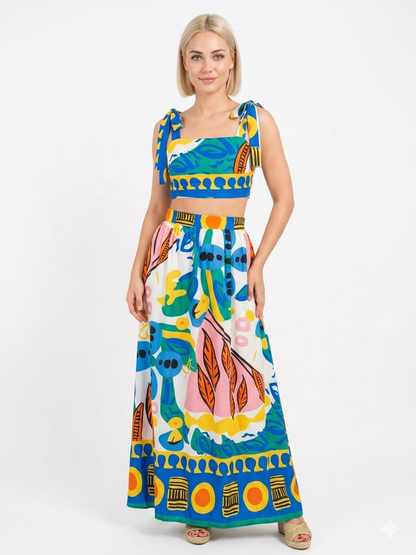 Vibrant Turkish 2-Piece Summer Set