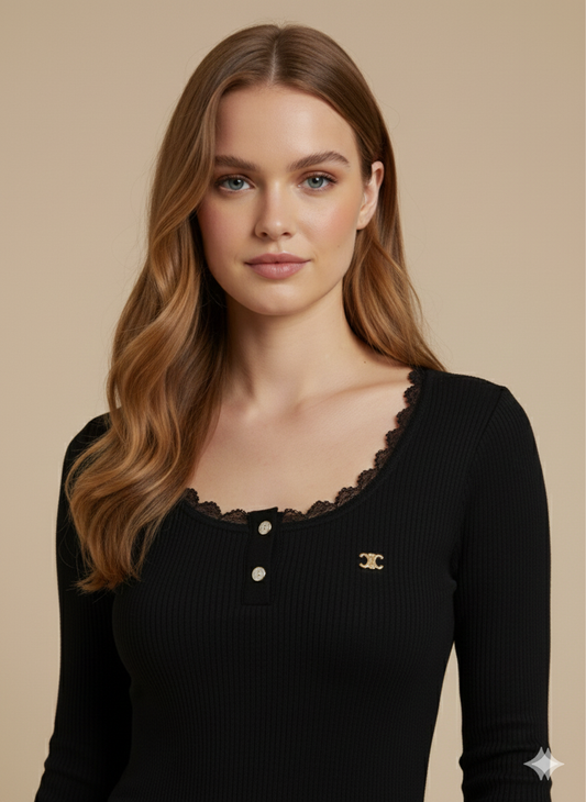 The Celine Cotton Ribbed Bodysuit