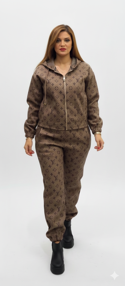 Premium LV Monogram Wool Tracksuit