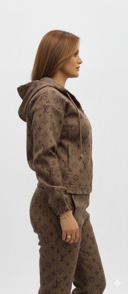 Premium LV Monogram Wool Tracksuit
