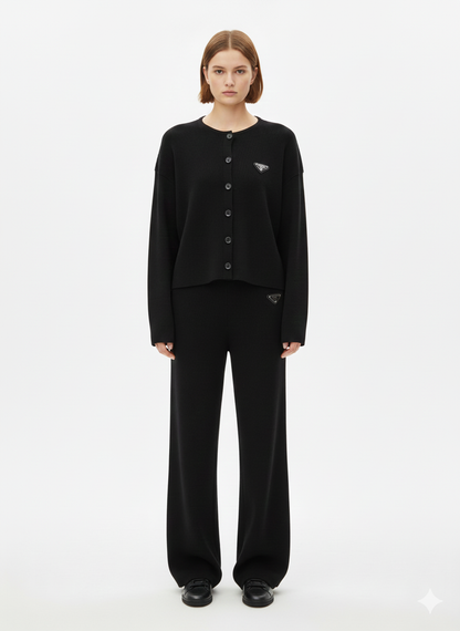 Luxury Ribbed Knit Prada Set