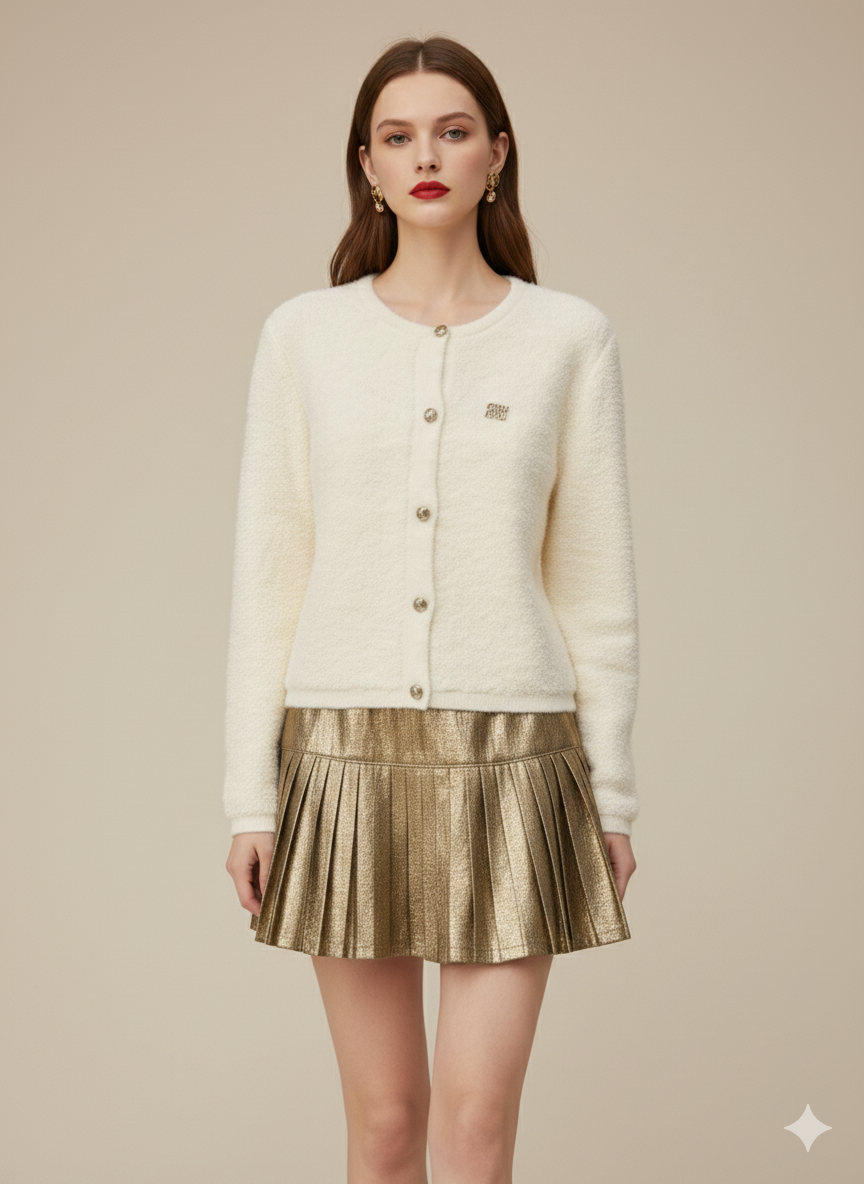 Miu Miu Cropped Wool Cardigan