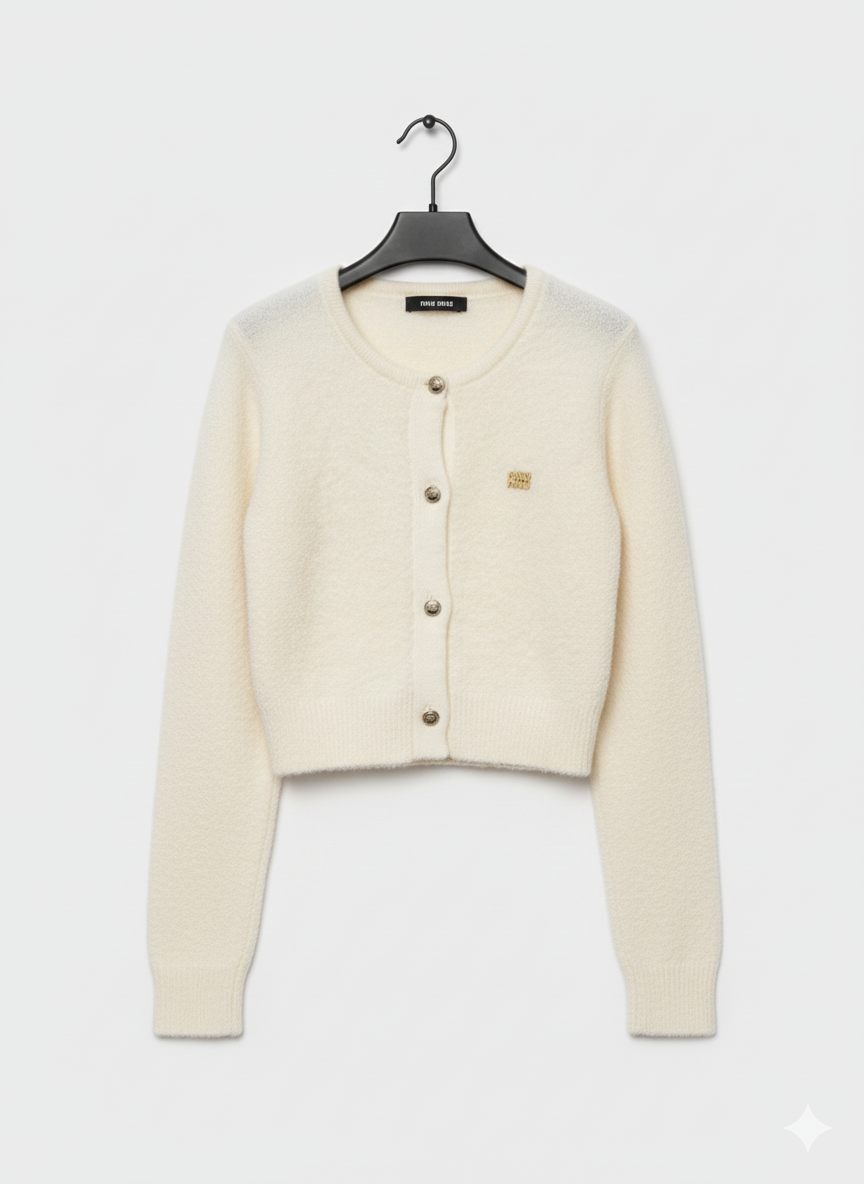 Miu Miu Cropped Wool Cardigan